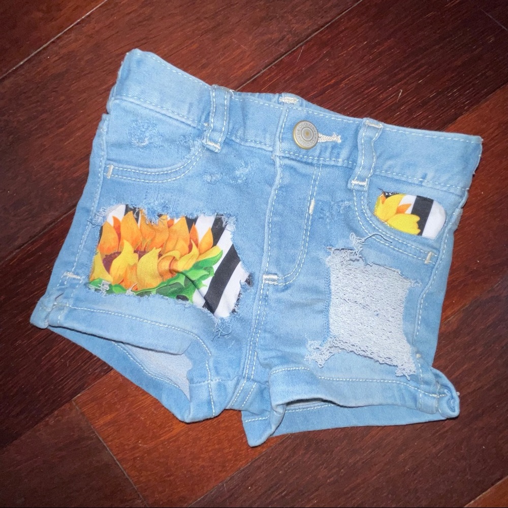 Infant distressed sunflower shirts